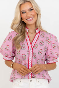 Blossom & Bloom Pink Medallion Blouse