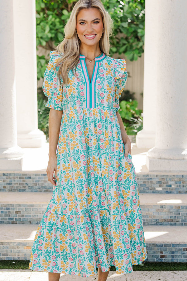 Daily Wear Green Babydoll Midi Dress – Shop the Mint