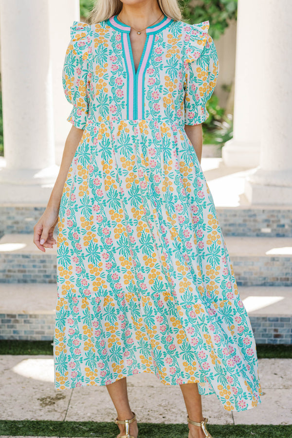Daily Wear Green Babydoll Midi Dress
