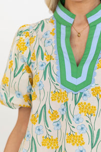Spring Sweetheart Yellow Floral Blouse