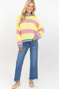 Graceful Glow Pink Striped Sweater