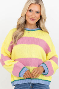 Graceful Glow Pink Striped Sweater