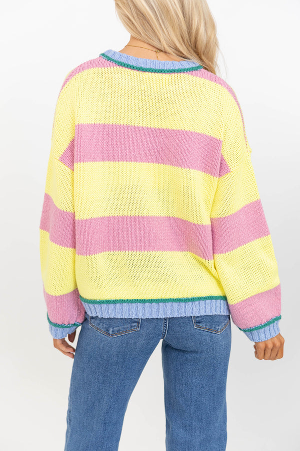 Graceful Glow Pink Striped Sweater