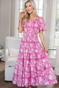NURSING COLLECTION: All In The Air Pink Chintz Maxi Dress