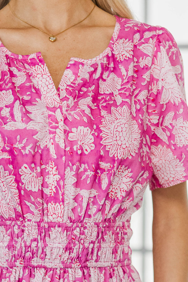 NURSING COLLECTION: All In The Air Pink Chintz Maxi Dress