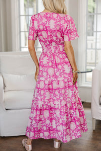NURSING COLLECTION: All In The Air Pink Chintz Maxi Dress
