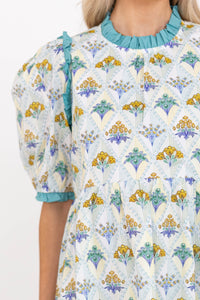 In Wonderland Light Blue Medallion Dress