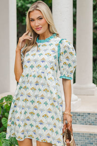 In Wonderland Light Blue Medallion Dress