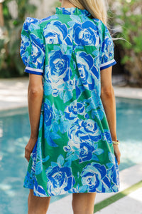 The Wildflower Blue Floral Puff Sleeve Dress