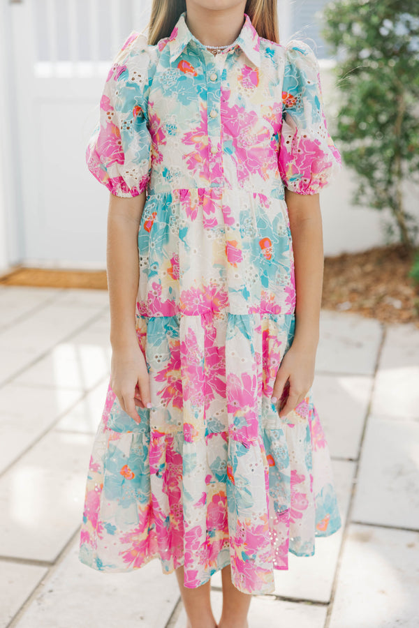 Girls: All That Charm Pink Eyelet Dress