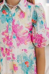 Girls: All That Charm Pink Eyelet Dress