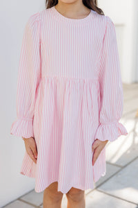 Girls: Come On Over Pink Striped Dress