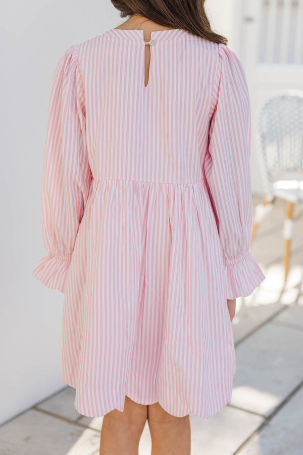 Girls: Come On Over Pink Striped Dress