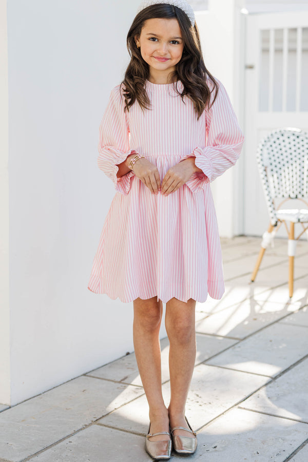 Girls: Come On Over Pink Striped Dress