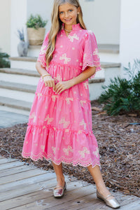 Girls: Feeling Your Best Fuchsia Pink Eyelet Dress