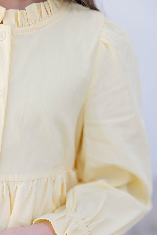 Girls: Magnolia Lane Yellow Tiered Dress