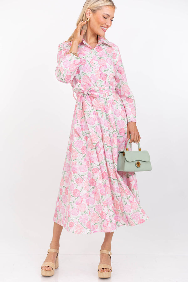 About Time Pink Floral Midi Dress