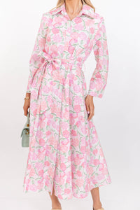 About Time Pink Floral Midi Dress