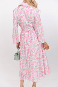 About Time Pink Floral Midi Dress