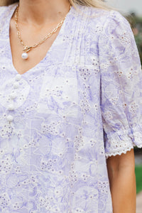 Spring Garden Lavender Embroidered Dress