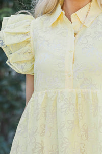More Good Days Yellow Textured Midi Dress