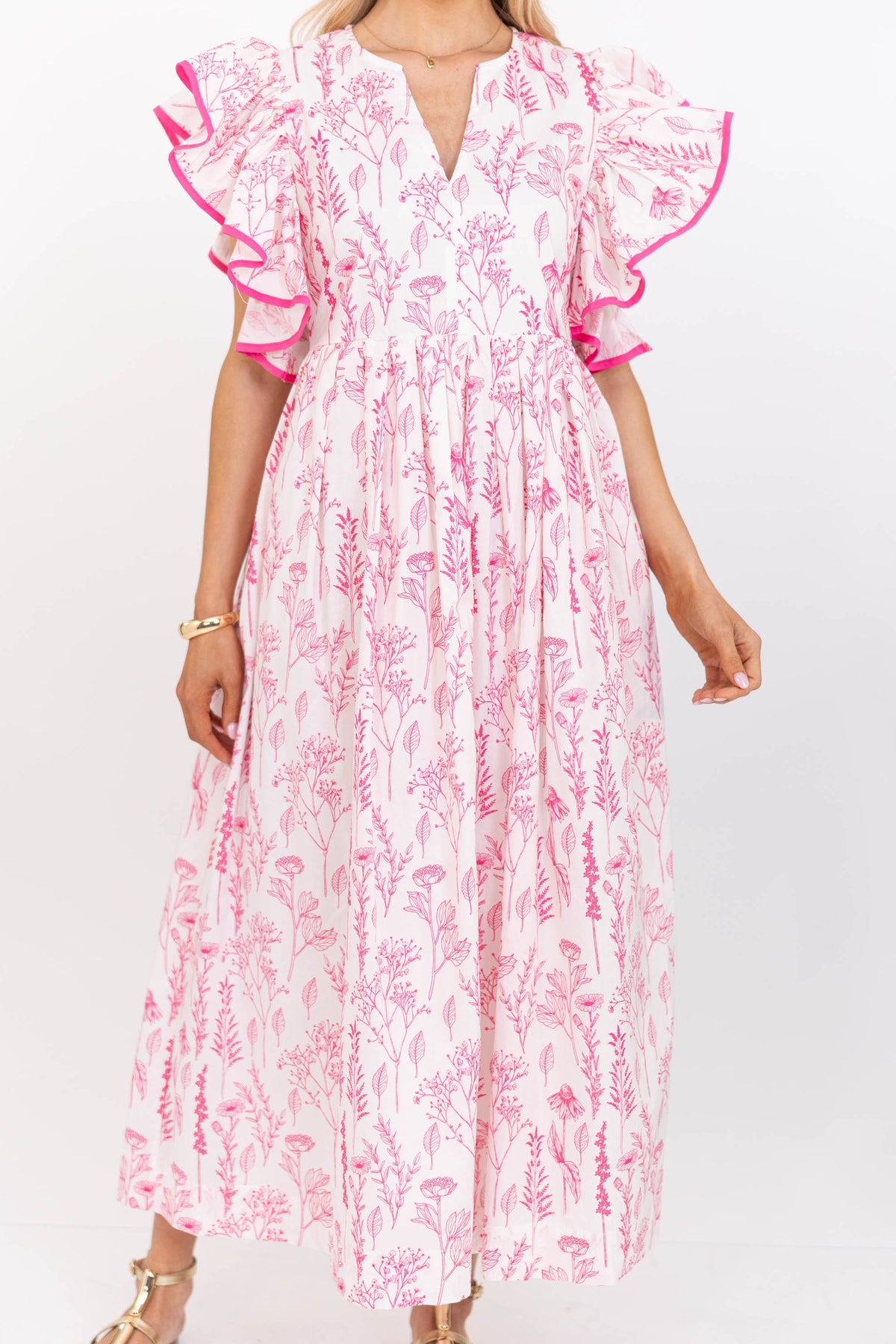 Stay Consistent Pink Floral Midi Dress – Shop the Mint