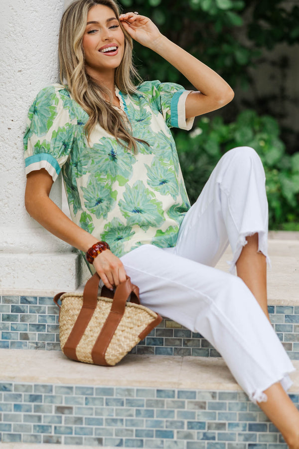 Style Statement Blue Floral Blouse