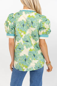 Style Statement Blue Floral Blouse