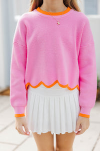 Girls: Working For You Pink Sweater