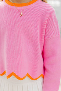 Girls: Working For You Pink Sweater