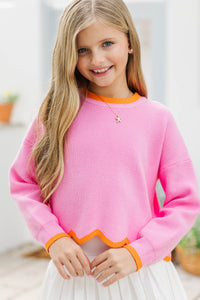 Girls: Working For You Pink Sweater