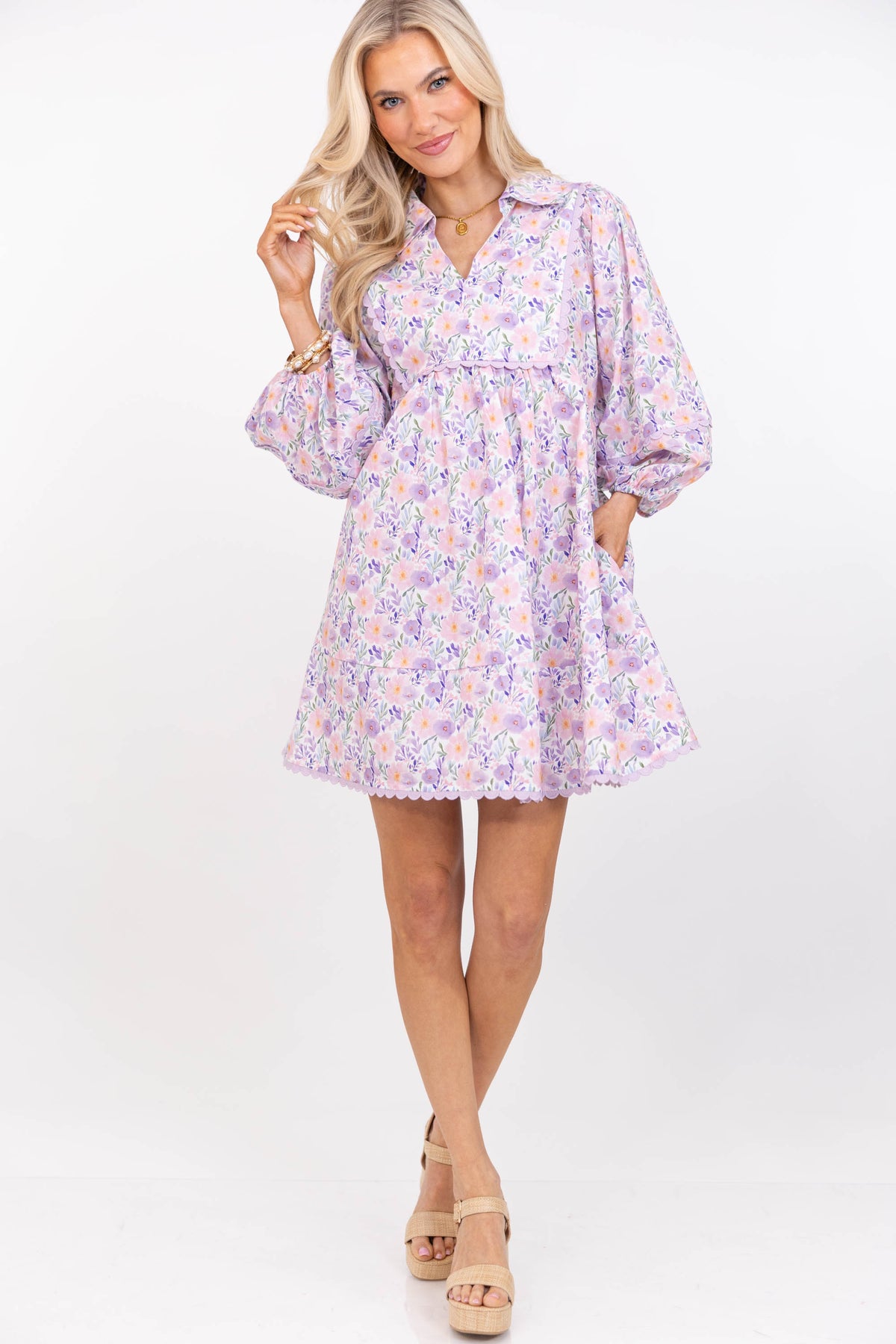 Gracefully Yours Lavender Floral Dress Shop The Mint 