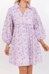 Gracefully Yours Lavender Floral Dress
