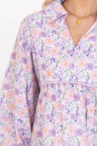 Gracefully Yours Lavender Floral Dress