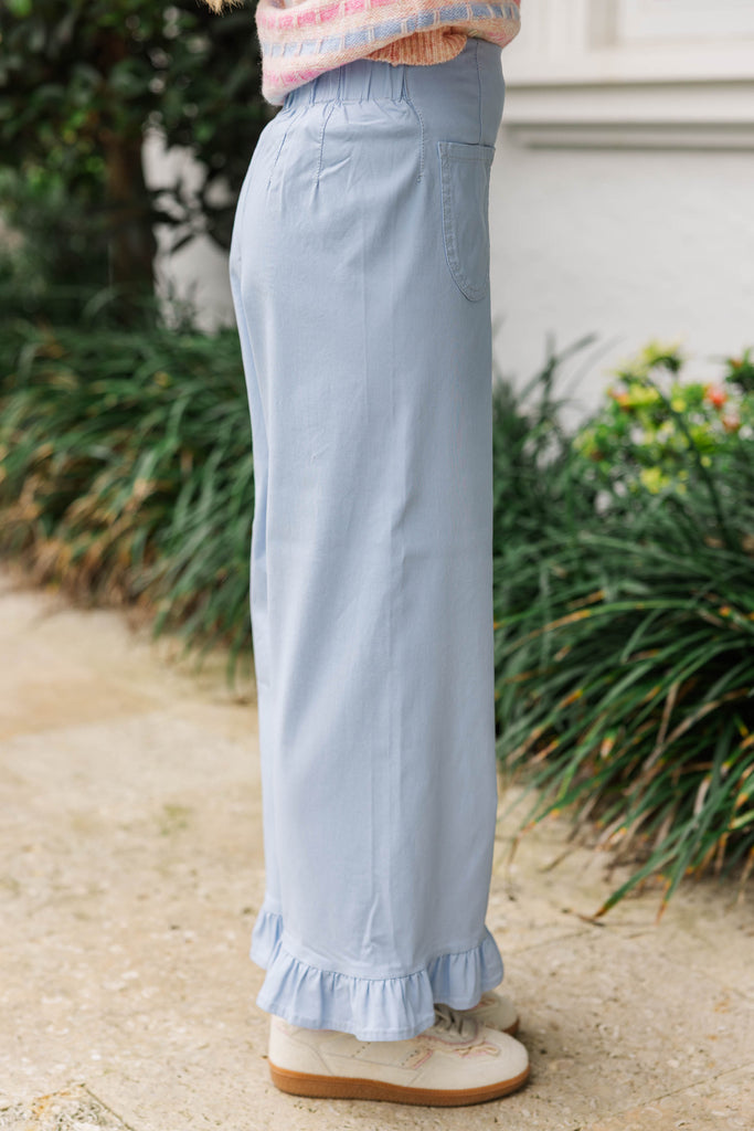 Girls: The Ellington Denim Ruffled Cropped Wide Leg Jeans – Shop the Mint