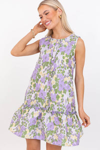 Signature Style Lavender Brocade Shift Dress