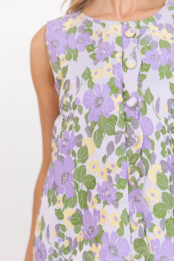 Signature Style Lavender Brocade Shift Dress