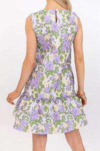 Signature Style Lavender Brocade Shift Dress