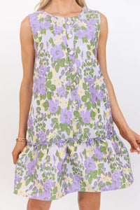 Signature Style Lavender Brocade Shift Dress