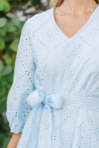 Edge Of Chic Blue Eyelet Dress