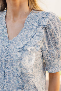 Darling Muse Blue Toile Blouse