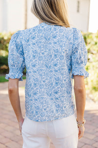 Darling Muse Blue Toile Blouse