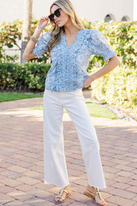 Darling Muse Blue Toile Blouse