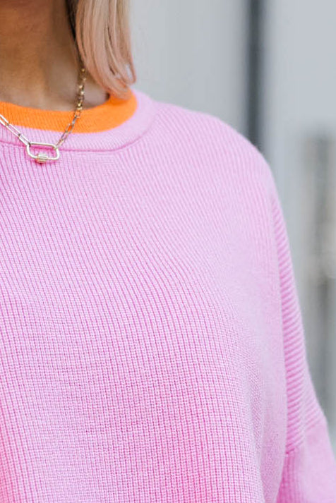 Working For You Pink/Orange Sweater