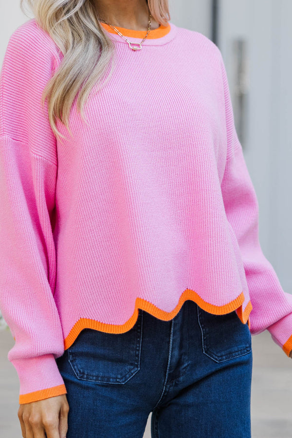 Working For You Pink/Orange Sweater