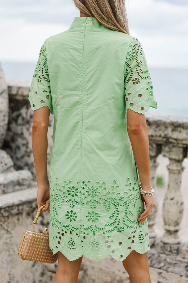 Happy Honey Green Lace Dress