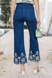 Big Dreams Cream Embroidered Jeans