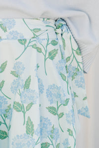 The Club Light Blue Hydrangea Print Midi Skirt