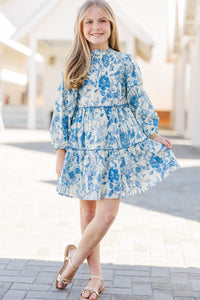 Girls: The Mariana Blue Toile Babydoll Dress