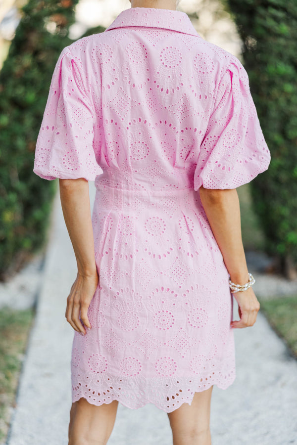 Just Adorable Pink Eyelet Dress